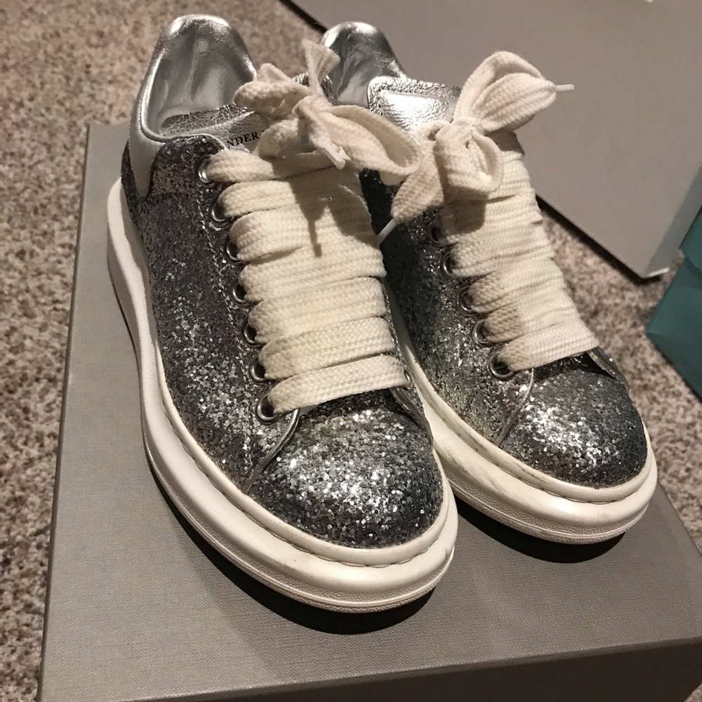 Alexander McQueen Silver Glitter Sneaker